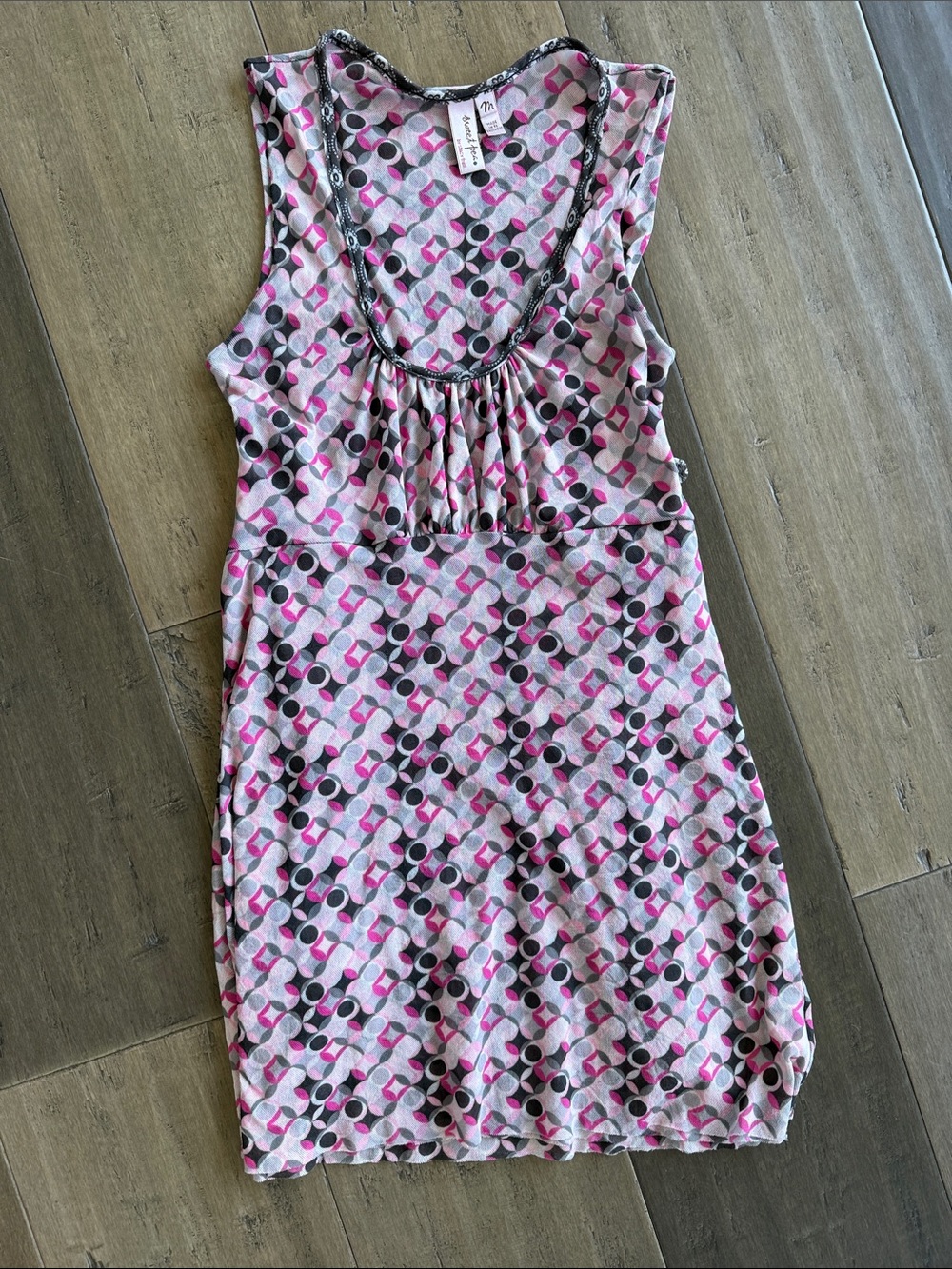 Maternity Sleeveless Geometric Print Tank - Pink, White, Gray & Black